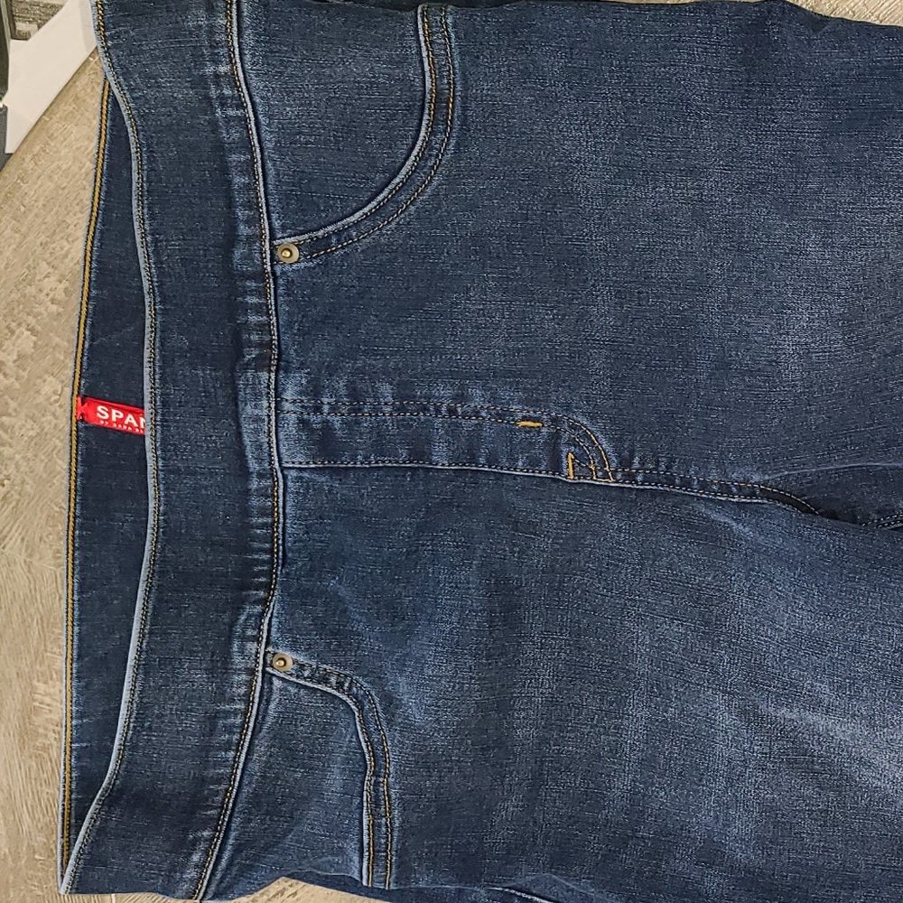 Spanx Ankle Distressed Denim SZ L NWT